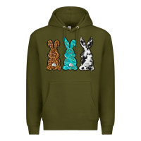 Army Green Western Happy Easter peeps Premium Hoodie - Neo Western