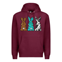 Burgundy Western Happy Easter peeps Premium Hoodie - Neo Western
