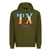 Army Green texas cactus Premium Hoodie - RanaPortraitStore