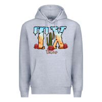 Heather Grey texas cactus Premium Hoodie - RanaPortraitStore