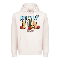 Pale Pink texas cactus Premium Hoodie - RanaPortraitStore