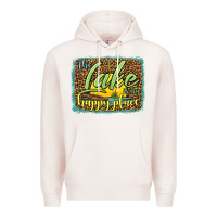 Pale Pink the lake is my happy place Premium Hoodie - HRA Design Shop