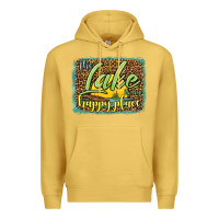 Antique Gold the lake is my happy place Premium Hoodie - HRA Design Shop