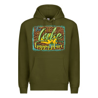 Army Green the lake is my happy place Premium Hoodie - HRA Design Shop