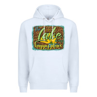 White the lake is my happy place Premium Hoodie - HRA Design Shop