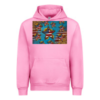 Fuchsia Pink 4th of july stars skinny metal can holder Urban Hoodie - HRA Design Shop