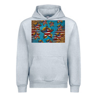 Heather Grey 4th of july stars skinny metal can holder Urban Hoodie - HRA Design Shop