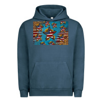 Pigment Midnight Navy 4th of july stars skinny metal can holder Urban Hoodie - HRA Design Shop