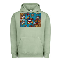 Pigment Oil Green 4th of july stars skinny metal can holder Urban Hoodie - HRA Design Shop