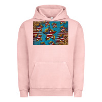Pigment Salmon 4th of july stars skinny metal can holder Urban Hoodie - HRA Design Shop