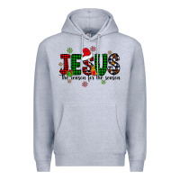 Heather Grey jesus the season for the season Premium Hoodie - CowhideDigitalArt