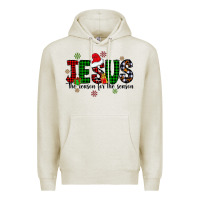 Oatmeal Heather jesus the season for the season Premium Hoodie - CowhideDigitalArt