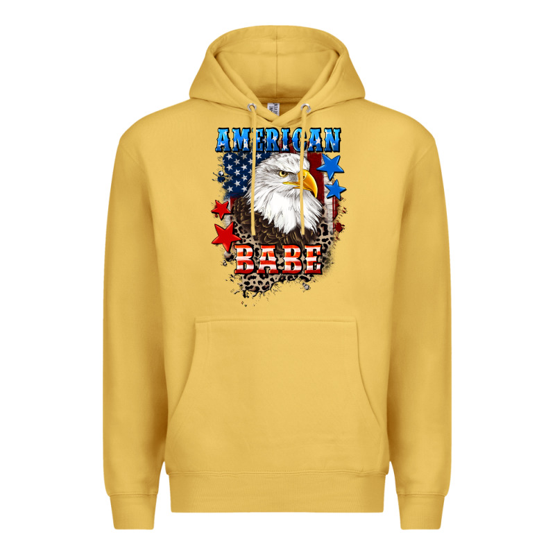 American Babe  4th Of July Premium Hoodie by CowGirlArtShop | Teevron