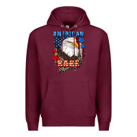 Burgundy American Babe  4th of july Premium Hoodie - CowGirlArtShop