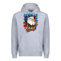 Heather Grey American Babe  4th of july Premium Hoodie - CowGirlArtShop