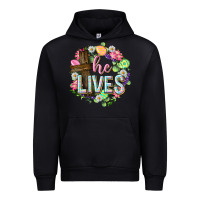 Black He lives Easter with flowers Urban Hoodie - Neo Western