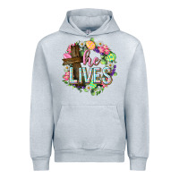 Heather Grey He lives Easter with flowers Urban Hoodie - Neo Western