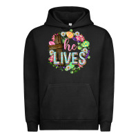 Pigment Black He lives Easter with flowers Urban Hoodie - Neo Western