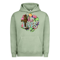 Pigment Oil Green He lives Easter with flowers Urban Hoodie - Neo Western