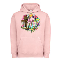 Pigment Salmon He lives Easter with flowers Urban Hoodie - Neo Western