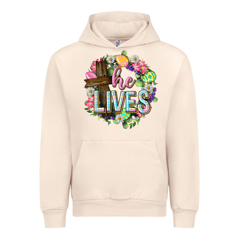 He Lives Easter With Flowers Urban Hoodie by Neo Western | Teevron