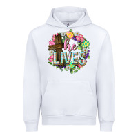 White He lives Easter with flowers Urban Hoodie - Neo Western