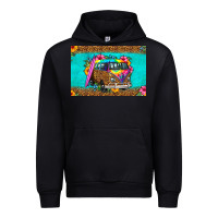Black hippie van floral skinny metal can holder Urban Hoodie - HRA Design Shop