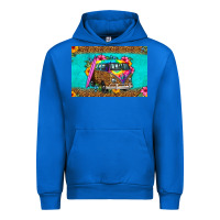 Cobalt hippie van floral skinny metal can holder Urban Hoodie - HRA Design Shop