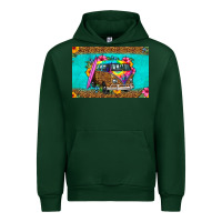 Forest Green hippie van floral skinny metal can holder Urban Hoodie - HRA Design Shop