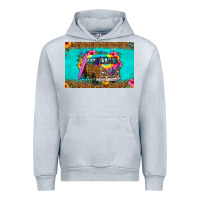 Heather Grey hippie van floral skinny metal can holder Urban Hoodie - HRA Design Shop