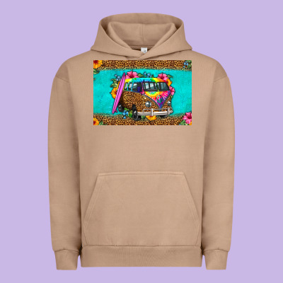 Hippie Van Floral Skinny Metal Can Holder Urban Hoodie Designed By Hra Design Shop