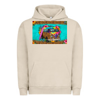 Pigment French Oak hippie van floral skinny metal can holder Urban Hoodie - HRA Design Shop