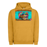 Pigment Peanut Butter hippie van floral skinny metal can holder Urban Hoodie - HRA Design Shop