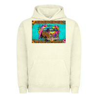 Pigment Pistachio hippie van floral skinny metal can holder Urban Hoodie - HRA Design Shop