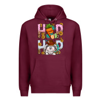 Burgundy Western Hip hop Bunny Premium Hoodie - Neo Western