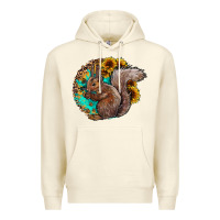 Sandshell western squirrel with sunflowers Premium Hoodie - CowhideDigitalArt