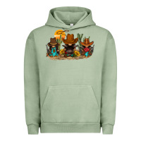 Pigment Oil Green western gnomies Urban Hoodie - FaDigitalArtStudio