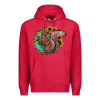 Cardinal western squirrel with sunflowers Premium Hoodie - CowhideDigitalArt