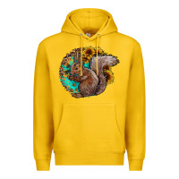 Lemon western squirrel with sunflowers Premium Hoodie - CowhideDigitalArt