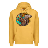 Mustard western squirrel with sunflowers Premium Hoodie - CowhideDigitalArt