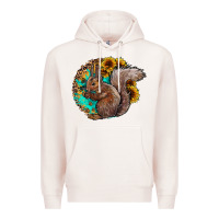 Pale Pink western squirrel with sunflowers Premium Hoodie - CowhideDigitalArt