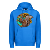 True Royal western squirrel with sunflowers Premium Hoodie - CowhideDigitalArt
