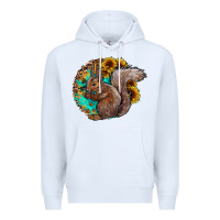 White western squirrel with sunflowers Premium Hoodie - CowhideDigitalArt