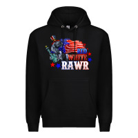 Black Red white rawr 4th of july Premium Hoodie - CowGirlArtShop