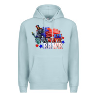 Blue Mist Red white rawr 4th of july Premium Hoodie - CowGirlArtShop
