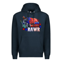 Navy Red white rawr 4th of july Premium Hoodie - CowGirlArtShop