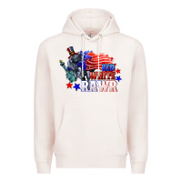 Pale Pink Red white rawr 4th of july Premium Hoodie - CowGirlArtShop