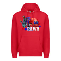 Red Red white rawr 4th of july Premium Hoodie - CowGirlArtShop