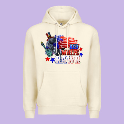 Red White Rawr 4th Of July Premium Hoodie Designed By Cowgirlartshop