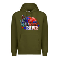 Army Green Red white rawr 4th of july Premium Hoodie - CowGirlArtShop